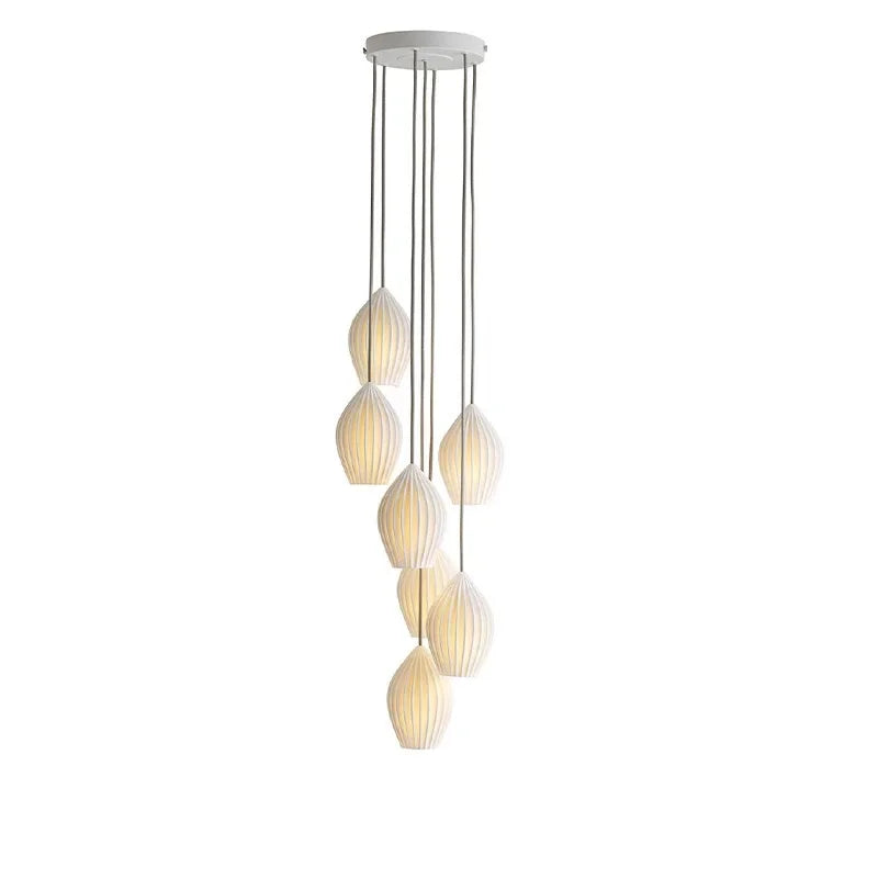 Gorvex Ceramic Globe Pendant – White Finish, 5-Light Cluster Dimensions