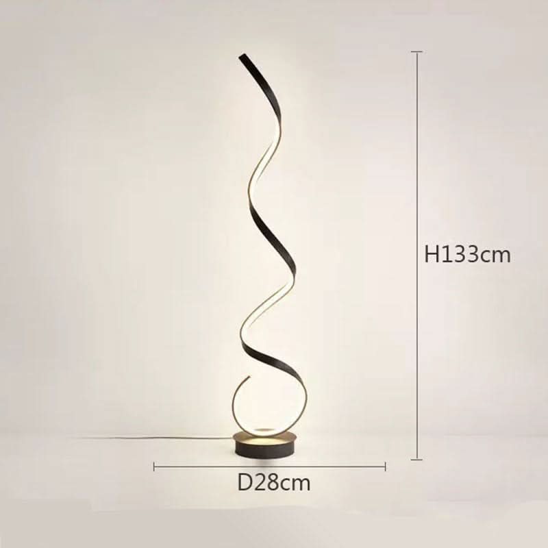 Sculptural Aluminum Spiral Floor Lamp Helivorn – Lifestyle View 4