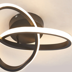 Modern Metal Arc Ceiling Light Auradex – Ring Detail, Black