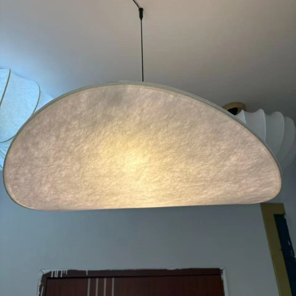 Nordic Fabric Disc Pendant Light Elvorath – Lifestyle View 2