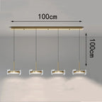 Bsaelix pendant chandelier – Gold, 4 Lights configuration, dimensions