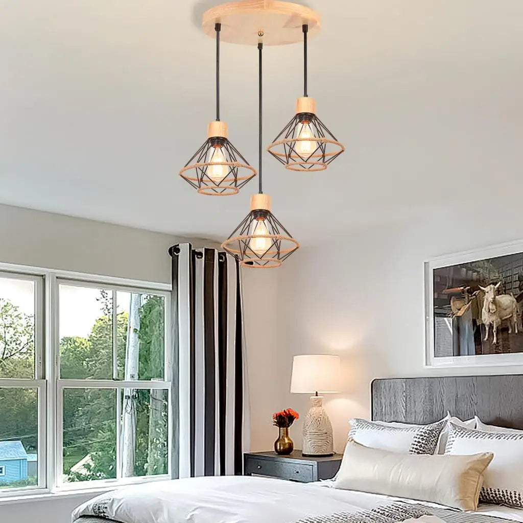 Industrial Sculptural Cage Pendant Light Valexor – Lifestyle View 2