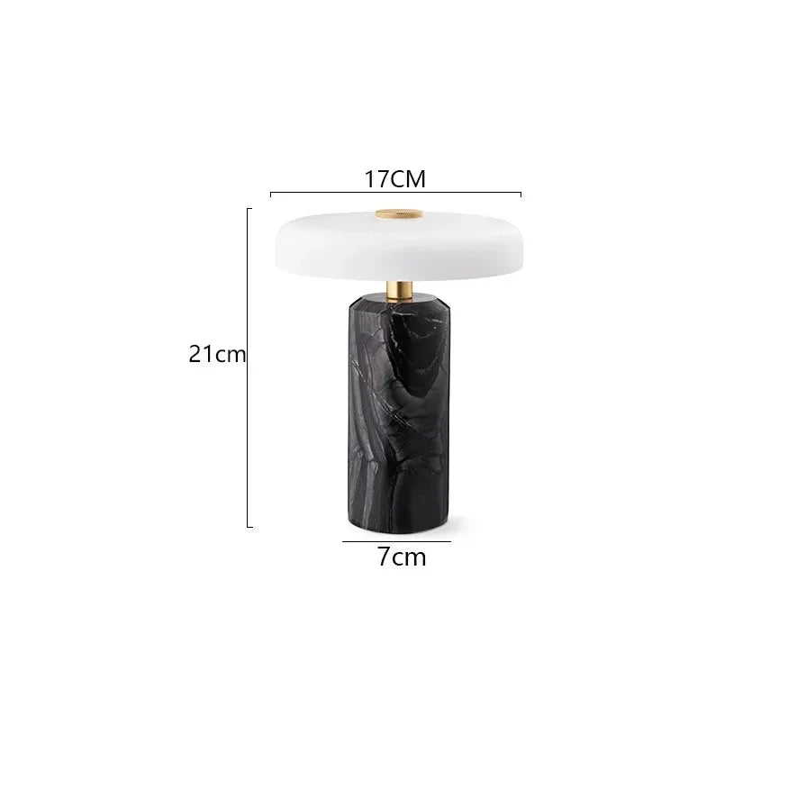 Biancora Marble Table Lamp – Nero Marquina