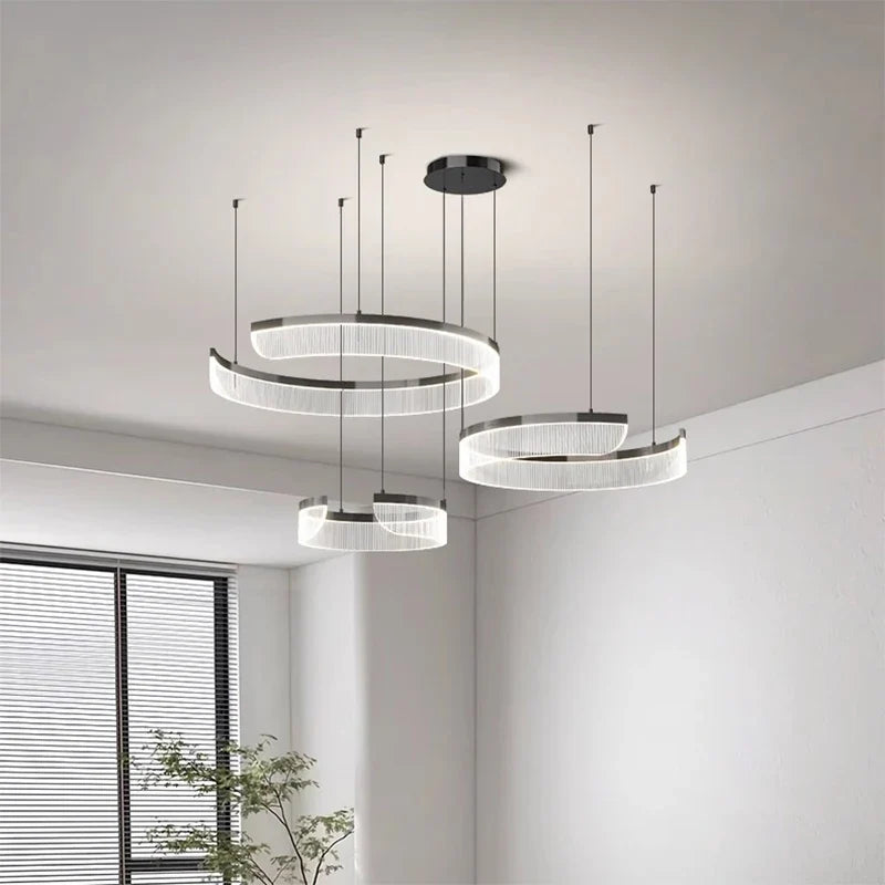 Geometric Acrylic Disc Chandelier Ywaelvix – Lifestyle View 4