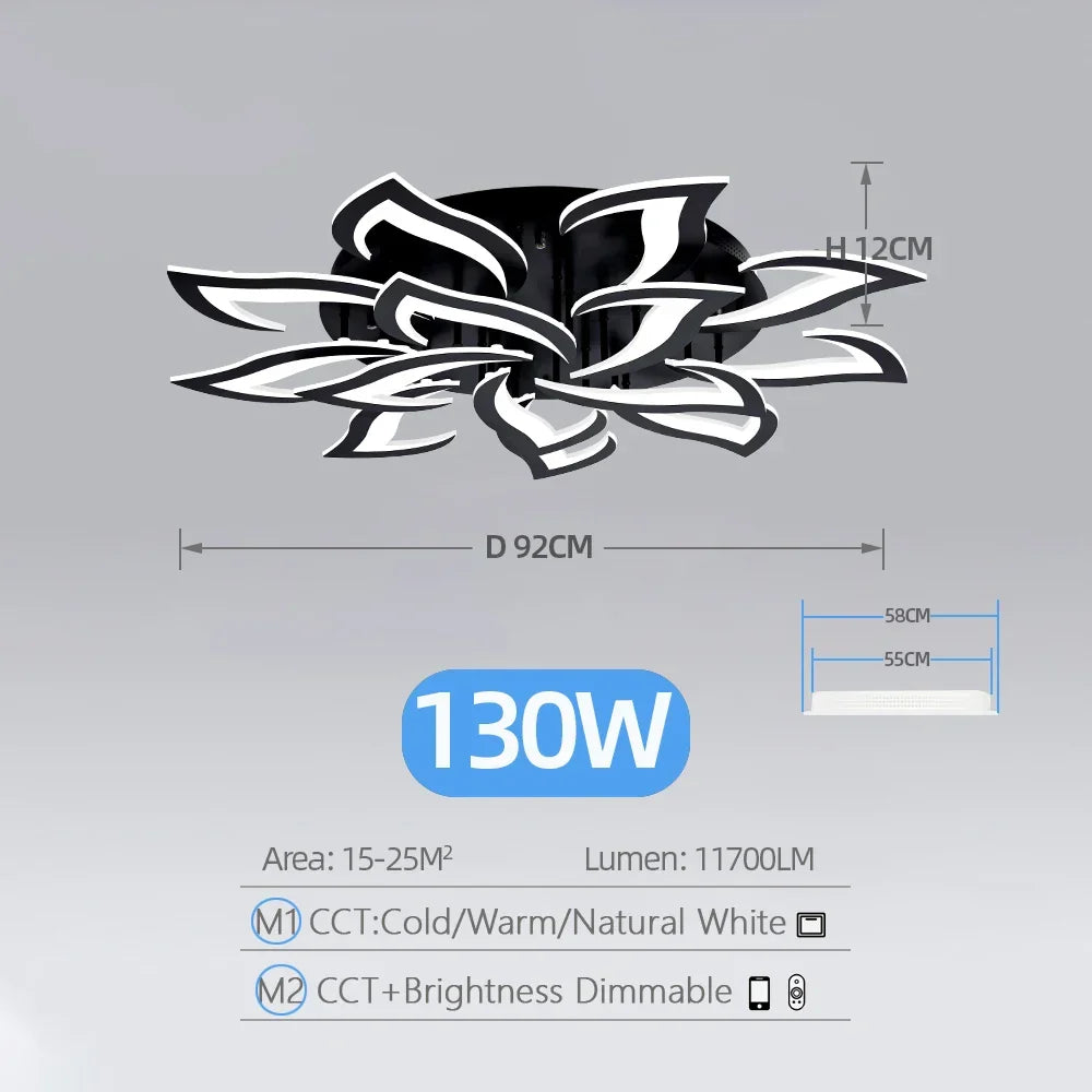 Sculptural Acrylic Petal Ceiling Light Kornox – Product Detail 10