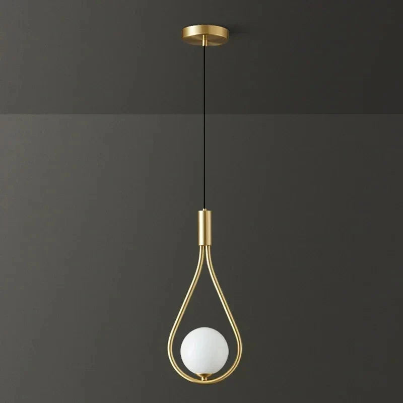 Modern Wire-Frame Glass Globe Pendant Light Veloran – Gold, studio detail
