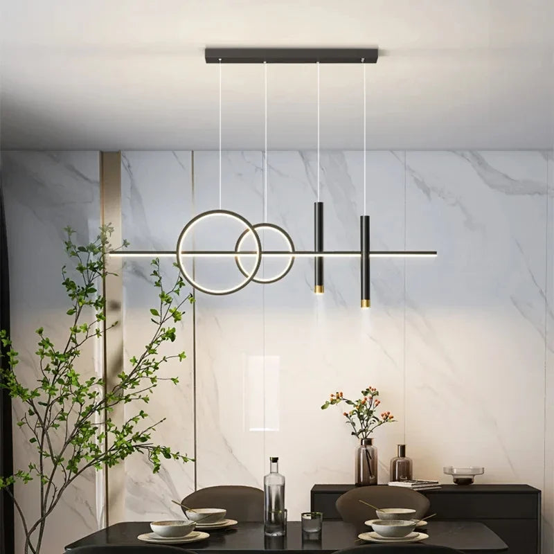 Nordic Geometric Minimal Pendant Light Halvoria – Lifestyle View 2