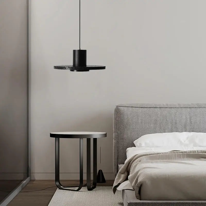 Stone and Metal Cylinder Pendant Light Kovelix