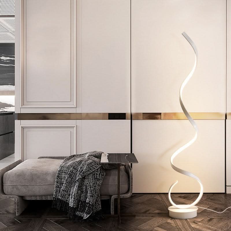 Sculptural Aluminum Spiral Floor Lamp Helivorn – Product Detail 8