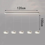 Bsaelix pendant chandelier – Chrome, 5 Lights configuration, dimensions