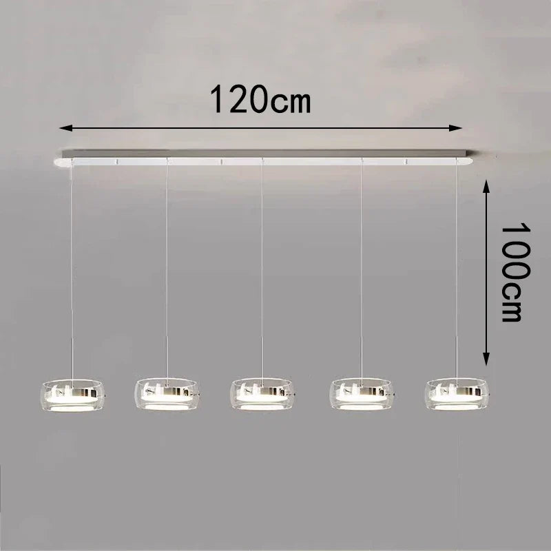 Bsaelix pendant chandelier – Chrome, 5 Lights configuration, dimensions