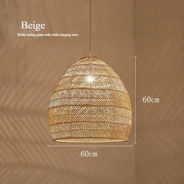 Sculptural Bamboo Woven Pendant Light Velorin – Product Detail 9
