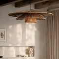 Contemporary Rattan Dome Pendant Light Ftaeron – Hero Shot