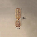 Woven Rattan Hourglass Pendant Light – Faeloria – Single Pendant, 55 cm dimensions