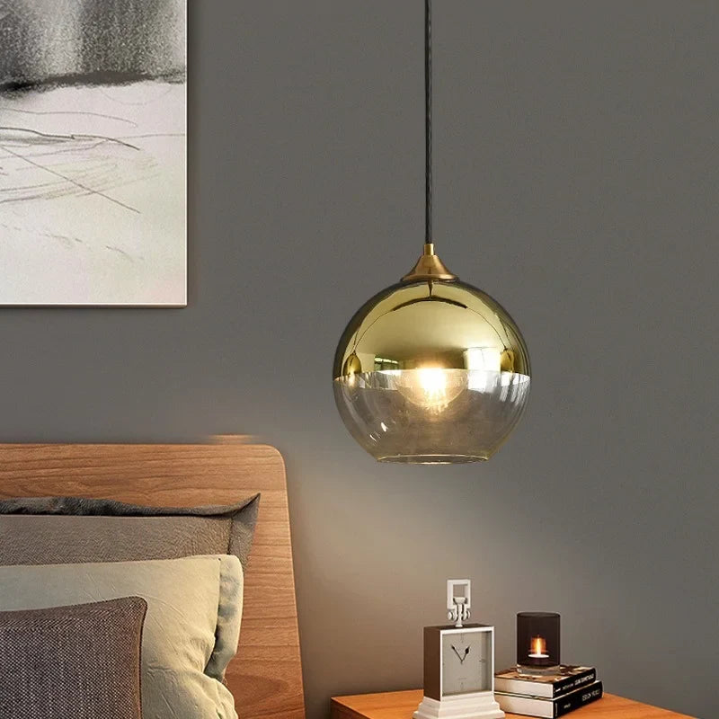 Smoked Glass Globe Pendant Light – Izaelvix – Lifestyle View 3