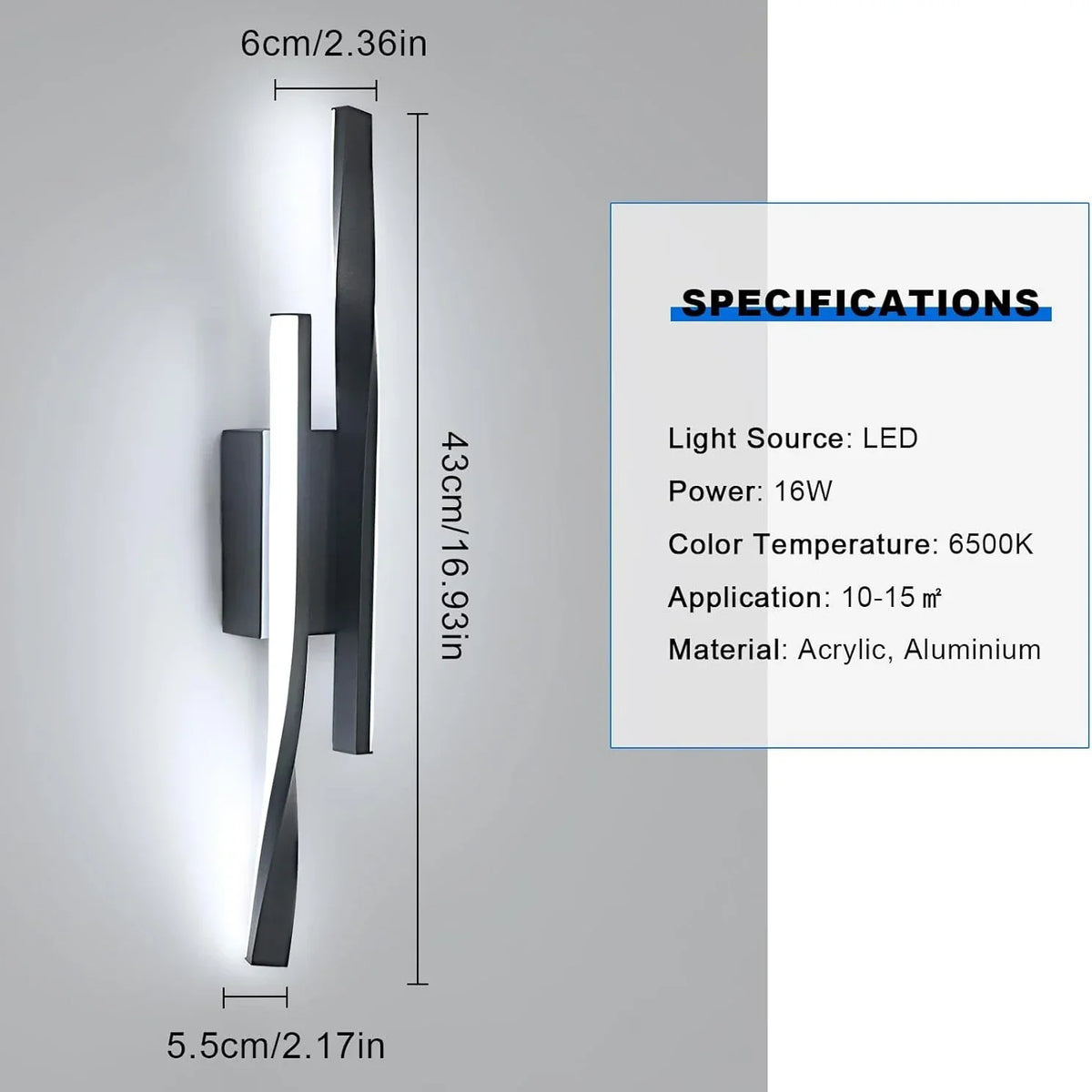 Contemporary Aluminum Linear Wall Sconce Nelvora