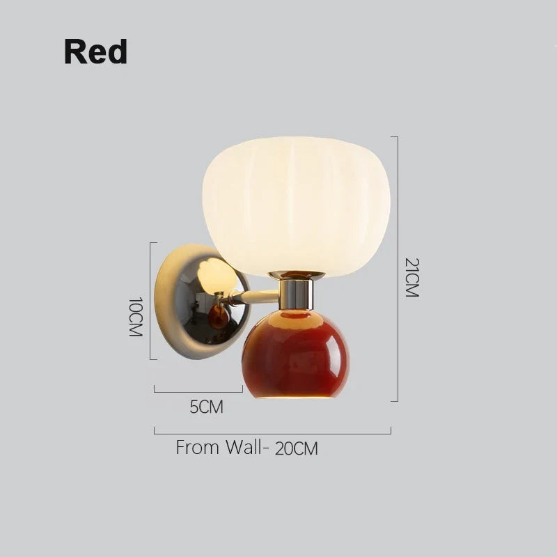 Ribbed Opal Dome Wall Sconce Trivex – Red Dimensions