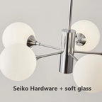 Sculptural Chrome Glass Globe Chandelier Genova