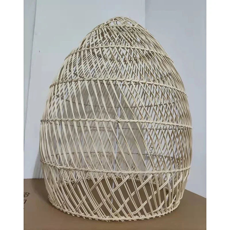 Ktaelindra pendant — close-up of hand-woven rattan shade