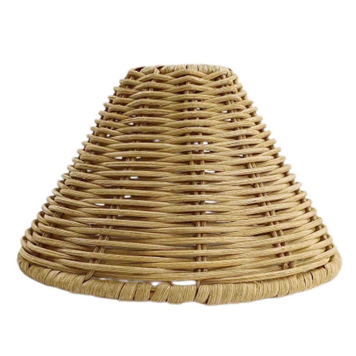 Handwoven rattan cone lamp shade — Syaelindra, weave detail