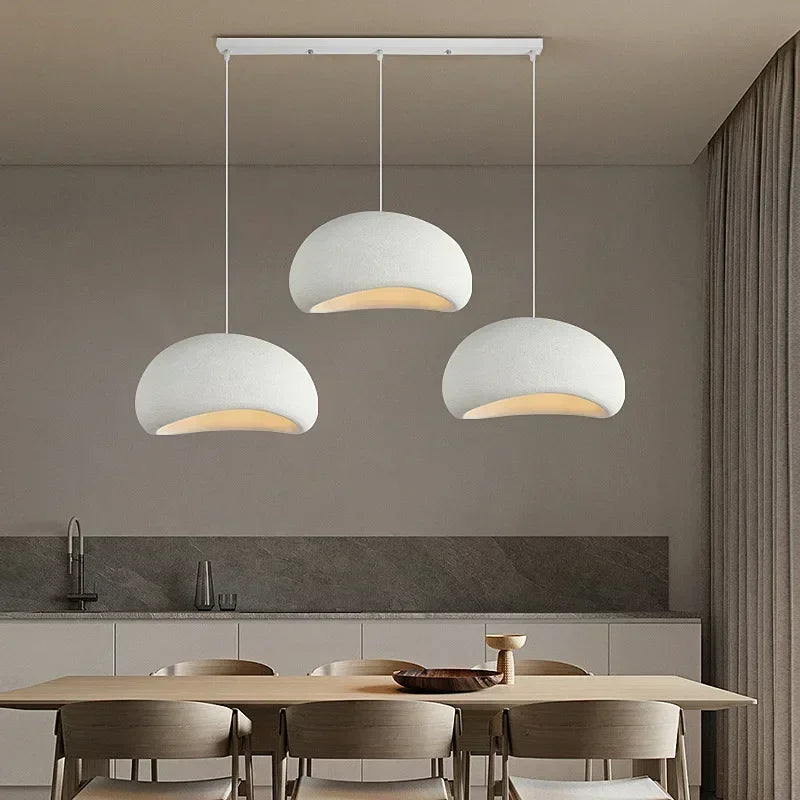 Qalaeth Sculptural Cap Pendant Light – Dining Room Lifestyle