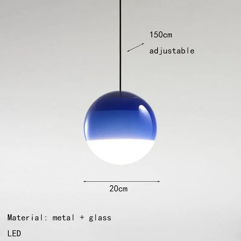 Ombré Glass Sphere Pendant Light – Olvinex – Cobalt Blue 20cm