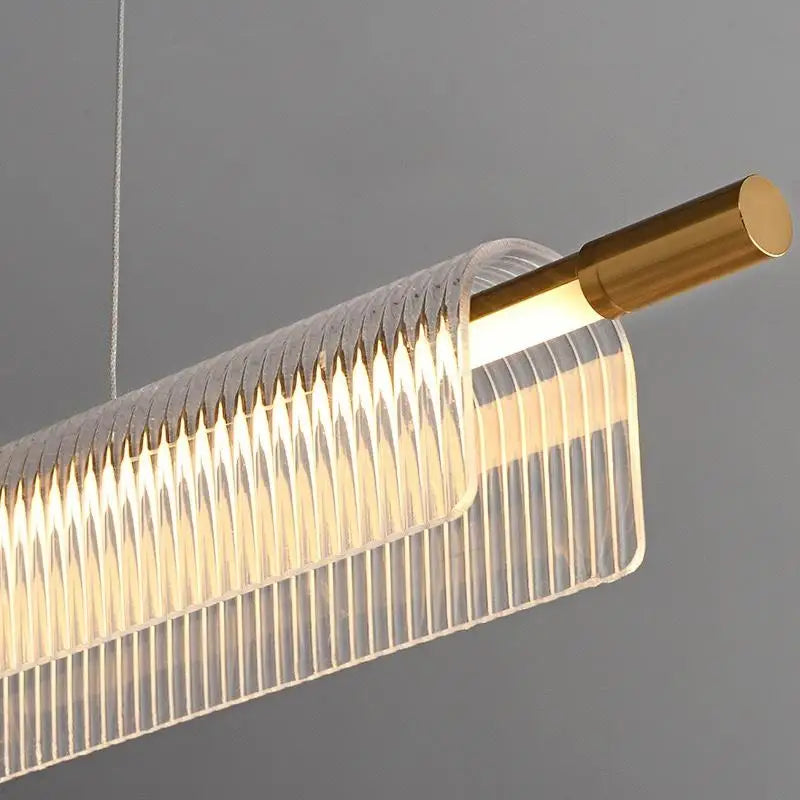Elongated Metal Linear Pendant Light Fenox – Lifestyle View 4
