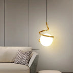 Spiral Metal Orb Pendant Light – Luvoria – Gold Lifestyle