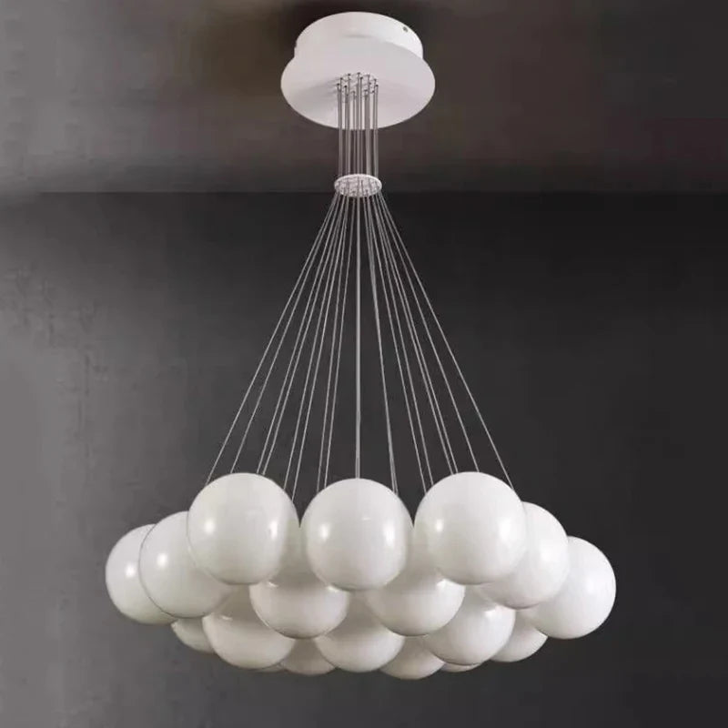 Frosted Glass Bubble Cluster Chandelier – Pbelion – Lifestyle View 4