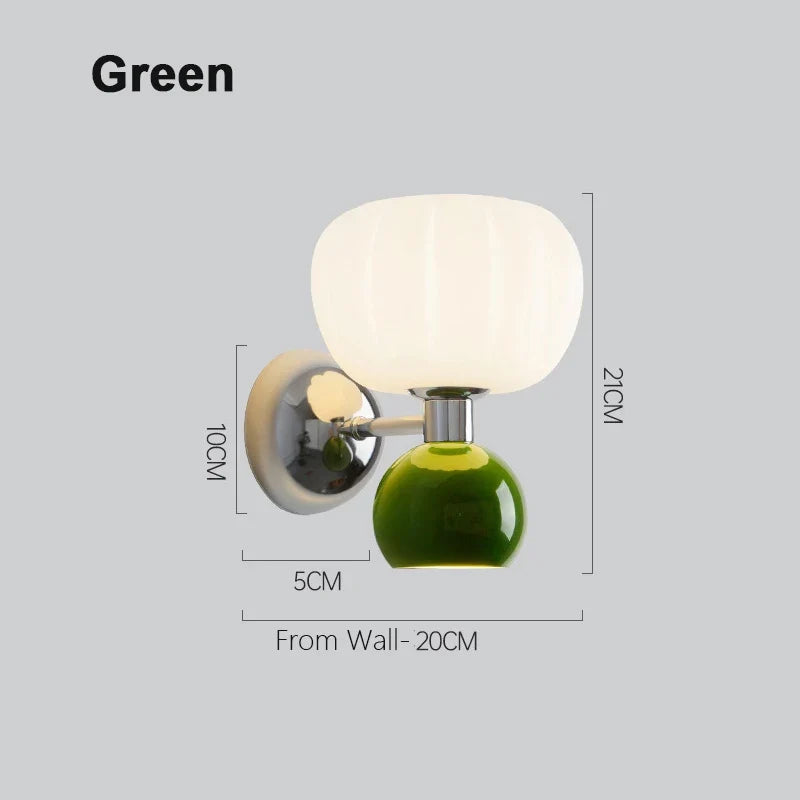 Ribbed Opal Dome Wall Sconce Trivex – Green Dimensions