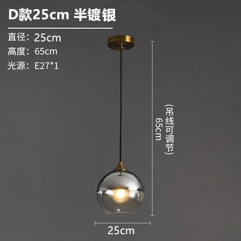 Smoked Glass Globe Pendant Light – Izaelvix – Product Detail 16