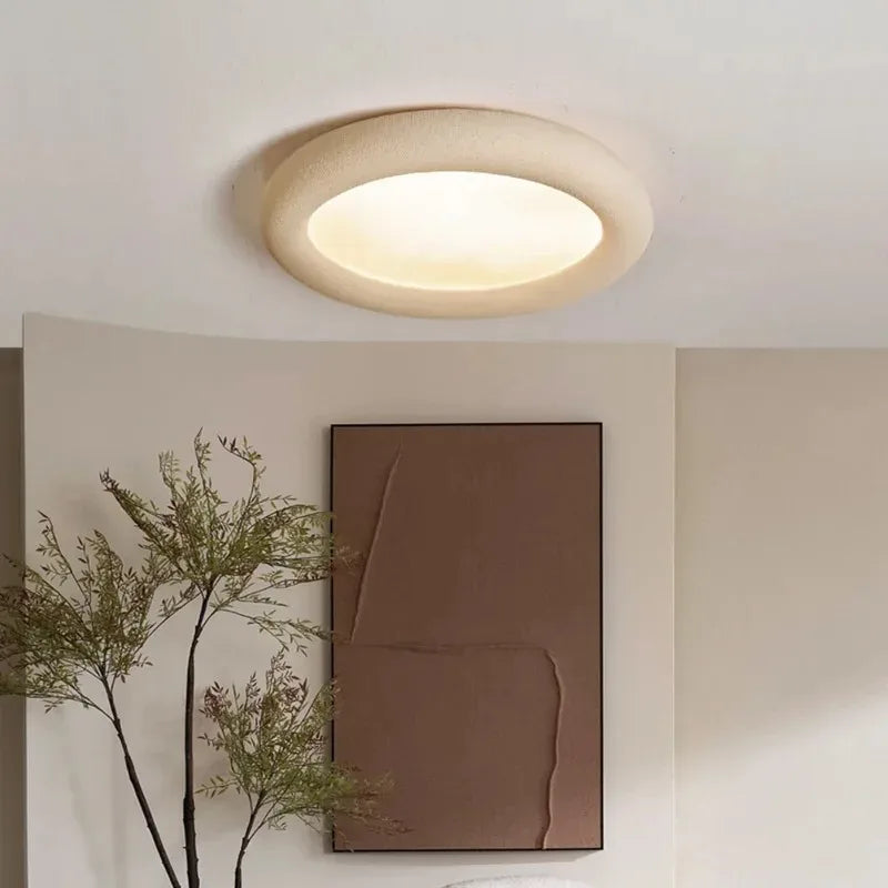 Textured Plaster Flush Ceiling Light – Nimvora
