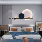 Sculptural Orbit LED Wall Sconce Ambrix – 120 cm, Onyx Finish