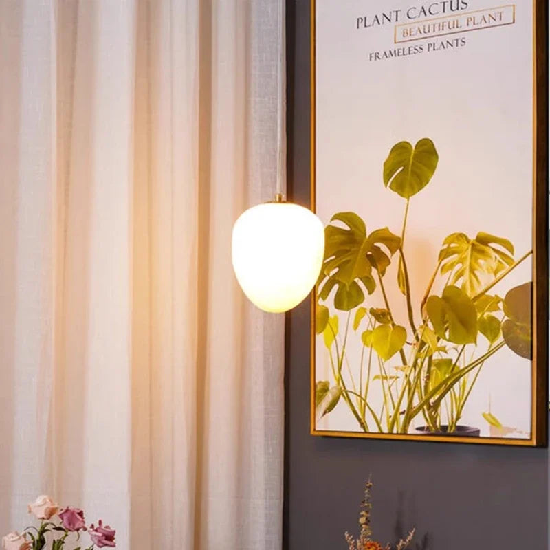Postmodern Marble Sculptural Pendant Light Fyaelix – Lifestyle View 2