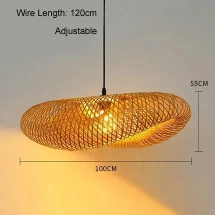 Hand-Woven Bamboo Disc Pendant Light Solari – Product Detail 6
