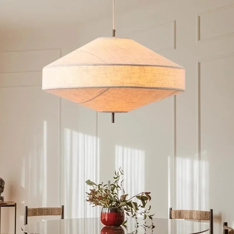 Gathered Cloth Sculptural Pendant Light Ulvion – Small and Large sizes, lifestyle view