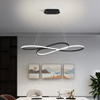 Infinity Loop Metal Pendant Light Kaelion – Black Finish, Living Room