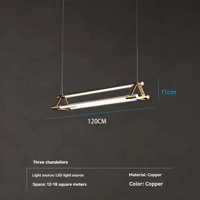 Geometric Copper Linear Pendant Light Solvex – Product Detail 6