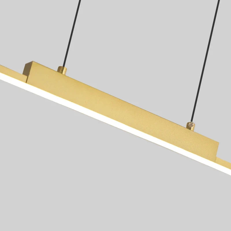 Gold Linear LED Bar Pendant Light – Aurelion – Detail Shot