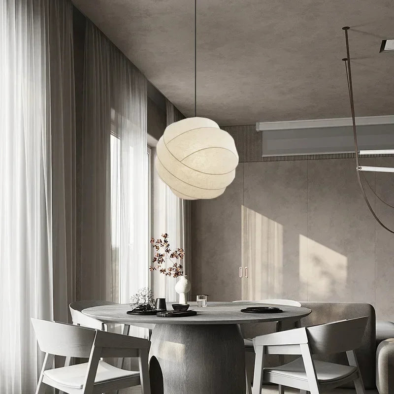 Soft Glow Fabric Pendant Light Ulindros – Lifestyle View 4