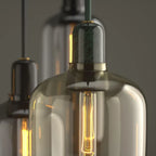 Czaelindra pendant light – glass and marble socket detail