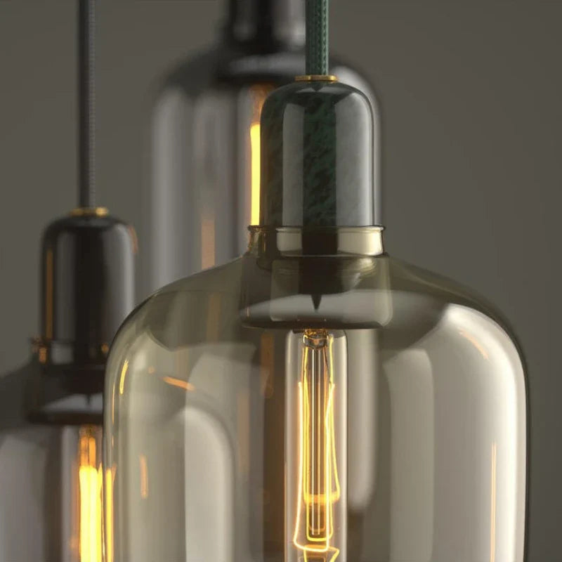 Czaelindra pendant light – glass and marble socket detail