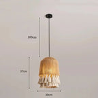 Handwoven Hemp Rope Tassel Pendant Light – Laelith – Bell Pendant 30cm