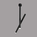 Angled Slim LED Cylinder Pendant Light – Ybelindra – Ceiling, Short, Black