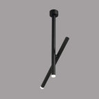 Angled Slim LED Cylinder Pendant Light – Ybelindra – Ceiling, Short, Black