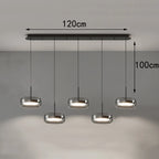 Bsaelix pendant chandelier – Black, 5 Lights configuration, dimensions