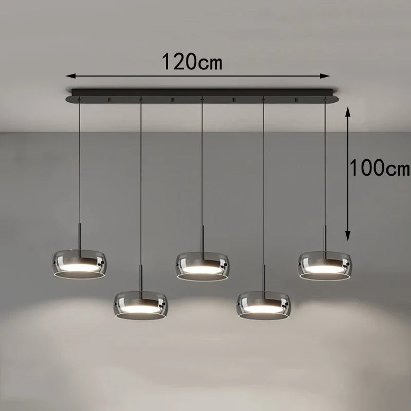 Bsaelix pendant chandelier – Black, 5 Lights configuration, dimensions
