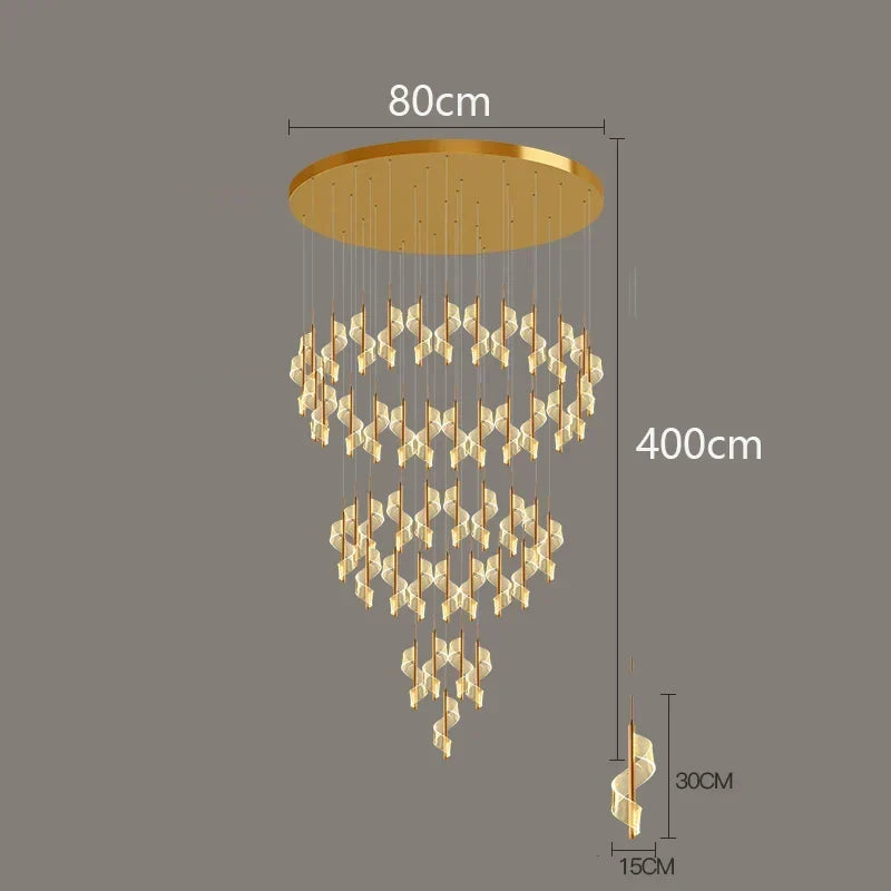 Spiral Arm Statement Chandelier Lalmon – Product Detail 12
