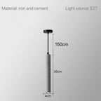 Cast Cement Cylinder Pendant Light Ivaelvix – 30cm Dimensions