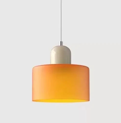 Pelindra Stained Glass Pendant – Amber Shade / Cream Cap
